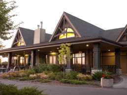 street view of the Lewis Estates Golf Course clubhouse at dusk