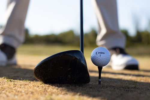 driver and golf ball at Lewis Estates Golf Course driving range